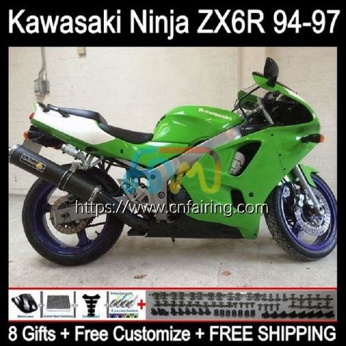 Body Kit For KAWASAKI NINJA ZX 636 600CC 600 CC ZX-636 ZX636 ZX-6R ZX 6R 6 R ZX6R 94 95 96 97 ZX600 1994 1995 1996 1997 Fairings Gloss Green 29HM.10