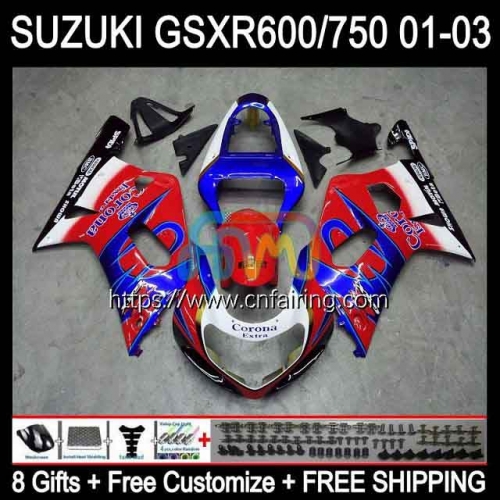 OEM Injection Mold For SUZUKI Red CORONA GSXR600 GSX-R750 K1 GSXR-750 2001 2002 2003 Body GSXR750 GSXR 600 750 CC GSXR-600 01 02 03 Fairing 32HM.98