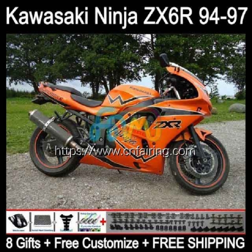 Body Kit For KAWASAKI NINJA ZX 636 600CC 600 CC ZX-636 ZX636 ZX-6R ZX 6R 6 R ZX6R New Orange 94 95 96 97 ZX600 1994 1995 1996 1997 Fairings 29HM.15