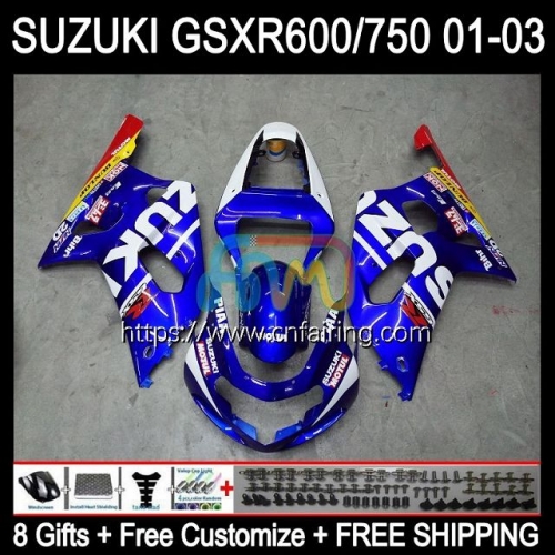 OEM Injection Mold For SUZUKI GSXR600 GSX-R750 K1 GSXR-750 2001 2002 2003 Body GSXR750 GSXR 600 Stock Blue 750 CC GSXR-600 01 02 03 Fairing 32HM.100