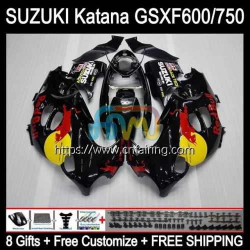 Body For SUZUKI KATANA GSXF-600 GSX750F GSX600F 2003 2004 2005 2006 2007 GSXF600 GSXF750 GSXF Yellow Black 600 750 03 04 05 06 07 Fairing Kit 31HM.57