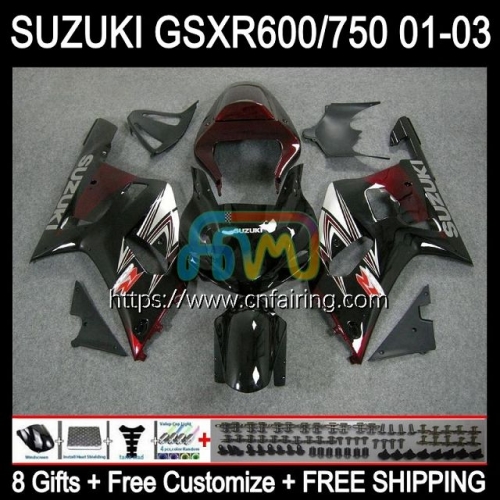 OEM Injection Mold For SUZUKI GSXR600 GSX-R750 K1 GSXR-750 2001 2002 2003 Body GSXR750 GSXR 600 750 CC GSXR-600 Wine red hot 01 02 03 Fairing 32HM.107