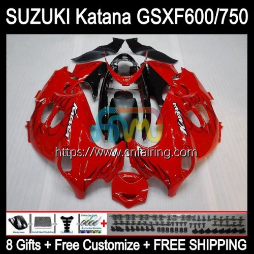 Body For SUZUKI KATANA GSXF-600 GSX750F GSX600F Glossy Red 2003 2004 2005 2006 2007 GSXF600 GSXF750 GSXF 600 750 03 04 05 06 07 Fairing Kit 31HM.75