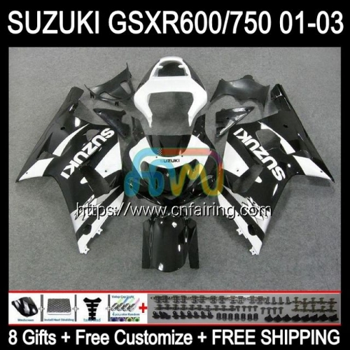 Injection Mold Body For SUZUKI GSX-R750 K1 GSXR600 GSXR-750 GSXR 600 750 CC 01 02 03 GSXR-600 GSXR750 2001 Glossy Black 2002 2003 OEM Fairing 32HM.7