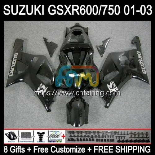 OEM Injection Mold For SUZUKI GSXR600 GSX-R750 K1 GSXR-750 2001 2002 2003 Body GSXR750 Gloss black GSXR 600 750 CC GSXR-600 01 02 03 Fairing 32HM.118