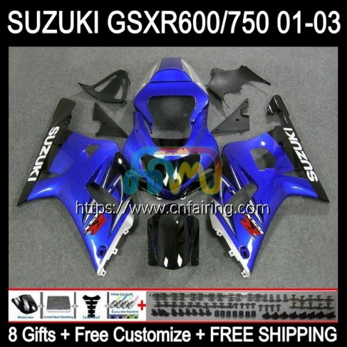 OEM Blue black Injection Mold For SUZUKI GSXR600 GSX-R750 K1 GSXR-750 2001 2002 2003 Body GSXR750 GSXR 600 750 CC GSXR-600 01 02 03 Fairing 32HM.116