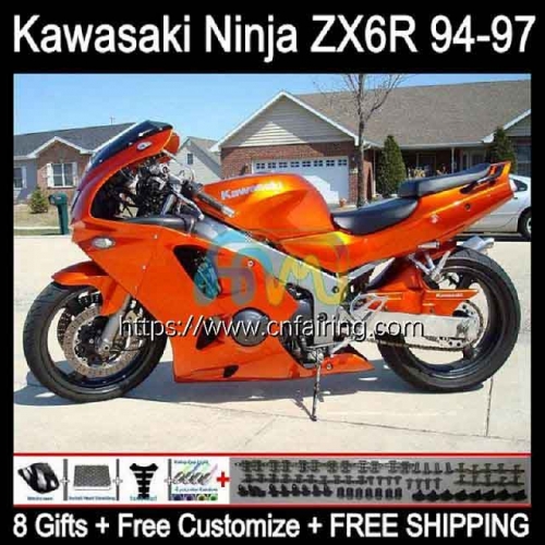 Body Kit For KAWASAKI NINJA ZX 636 600CC 600 CC ZX-636 ZX636 ZX-6R ZX 6R 6 R ZX6R 94 Light Orange 95 96 97 ZX600 1994 1995 1996 1997 Fairings 29HM.8