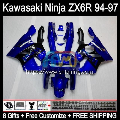 Body Kit For KAWASAKI NINJA ZX 636 600CC 600 CC ZX-636 ZX636 ZX-6R ZX 6R 6 R ZX6R 94 95 96 97 ZX600 1994 1995 1996 1997 Fairings Blue West 29HM.31