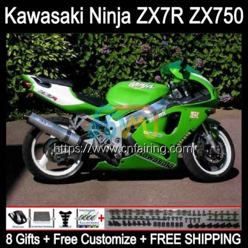 Bodywork Kit For KAWASAKI NINJA ZX7R Green white ZX-7R ZX750 ZX 7R Body ZX 750 7 R 96 97 98 99 00 01 02 03 ZX-750 1996 1997 2003 OEM Fairings 3HM.32