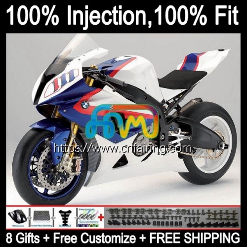 Injection Mold For BMW S1000 RR S 1000RR 1000 White blue RR S1000RR 09 10 11 12 13 14 Body S1000-RR 2009 2010 2011 2012 2013 2014 OEM Fairing 2HM.28