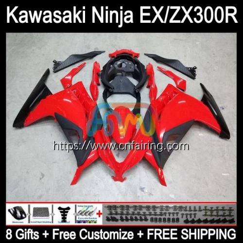 Injection mold Body For KAWASAKI NINJA ZX-3R ZX300R 2013 2014 2015 2016 2017 EX ZX 300R EX-300 ZX3R Stock Red EX300 13 14 15 16 17 Fairing 4HM.67