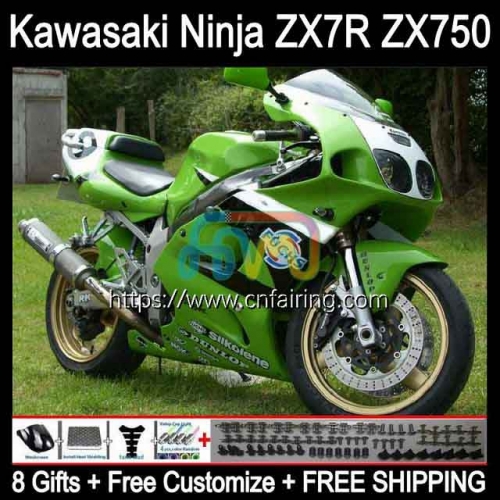 Bodywork Kit For KAWASAKI NINJA ZX7R ZX-7R ZX750 ZX 7R Body ZX 750 White green 7 R 96 97 98 99 00 01 02 03 ZX-750 1996 1997 2003 OEM Fairings 3HM.6