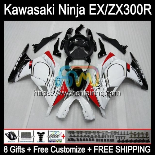 Injection mold Body For KAWASAKI NINJA ZX-3R ZX300R White black 2013 2014 2015 2016 2017 EX ZX 300R EX-300 ZX3R EX300 13 14 15 16 17 Fairing 4HM.71