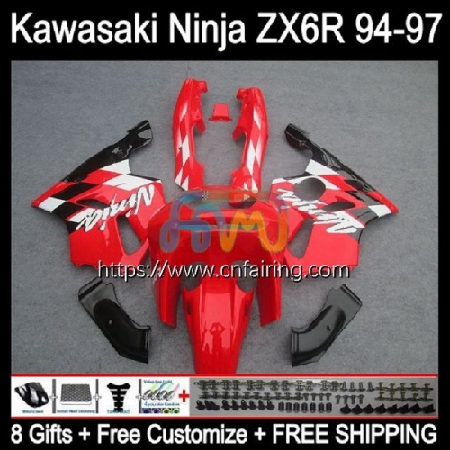 Body Kit For KAWASAKI NINJA ZX 636 600CC 600 CC ZX-636 ZX636 ZX-6R ZX Stock Red 6R 6 R ZX6R 94 95 96 97 ZX600 1994 1995 1996 1997 Fairings 29HM.23