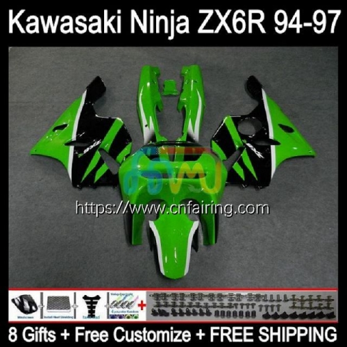 Body Kit For KAWASAKI NINJA ZX 636 Green black 600CC 600 CC ZX-636 ZX636 ZX-6R ZX 6R 6 R ZX6R 94 95 96 97 ZX600 1994 1995 1996 1997 Fairings 29HM.19