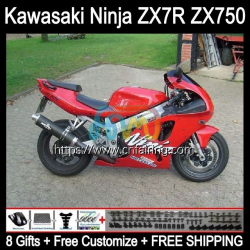 Bodywork Kit For KAWASAKI NINJA Factory Red ZX7R ZX-7R ZX750 ZX 7R Body ZX 750 7 R 96 97 98 99 00 01 02 03 ZX-750 1996 1997 2003 OEM Fairings 3HM.4