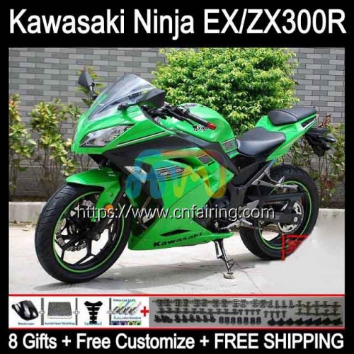 Injection mold For KAWASAKI NINJA ZX3R EX300 EX ZX 300R Glossy Green ZX-3R Body ZX300R 13 14 15 16 17 EX-300 2013 2014 2015 2016 2017 Fairings 4HM.7