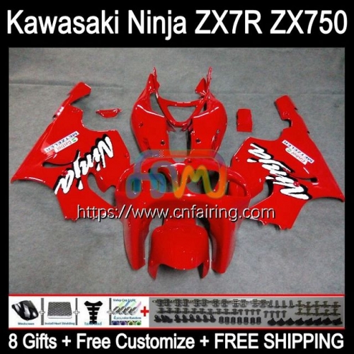 Bodywork For KAWASAKI NINJA ZX-750 ZX7R ZX750 96 03 Bodys ZX 7R ZX 750 7 R ZX-7R Factory Red 1996 1997 1998 1999 2000 2001 2002 2003 Fairing 3HM.64