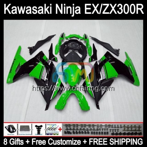 Injection mold Body For KAWASAKI NINJA ZX-3R ZX300R 2013 2014 2015 2016 2017 EX ZX 300R EX-300 ZX3R EX300 13 14 15 Green blaack 16 17 Fairing 4HM.77