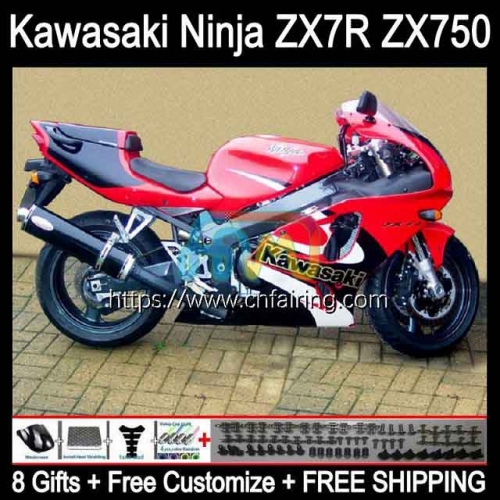 Bodywork Kit For KAWASAKI NINJA ZX7R ZX-7R ZX750 ZX 7R Body ZX 750 Red white 7 R 96 97 98 99 00 01 02 03 ZX-750 1996 1997 2003 OEM Fairings 3HM.41