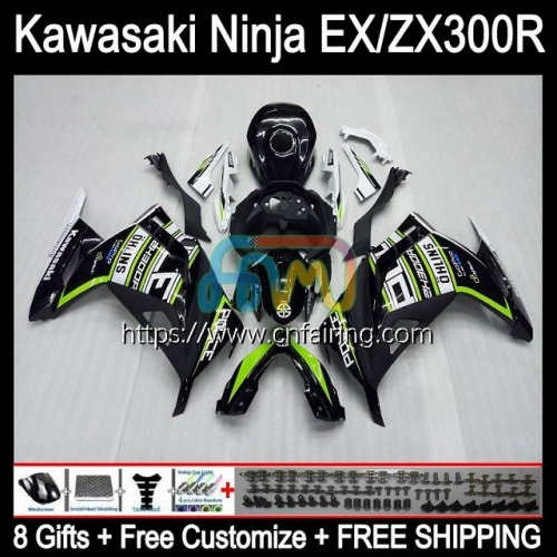 Injection mold Body For KAWASAKI NINJA ZX-3R ZX300R 2013 2014 2015 Green black 2016 2017 EX ZX 300R EX-300 ZX3R EX300 13 14 15 16 17 Fairing 4HM.76