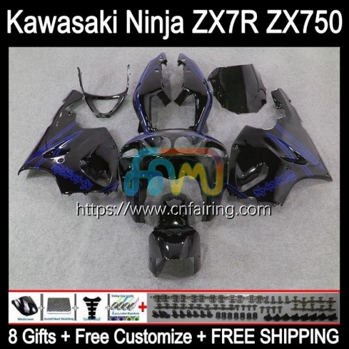 Bodywork Kit For KAWASAKI NINJA ZX7R ZX-7R ZX750 ZX Blue black 7R Body ZX 750 7 R 96 97 98 99 00 01 02 03 ZX-750 1996 1997 2003 OEM Fairings 3HM.13