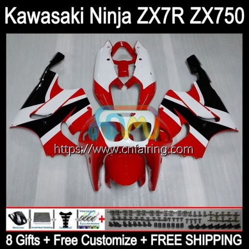Bodywork For KAWASAKI NINJA ZX-750 ZX7R ZX750 96 03 Bodys ZX 7R ZX 750 7 R Red black ZX-7R 1996 1997 1998 1999 2000 2001 2002 2003 Fairing 3HM.69