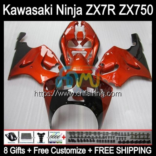 Bodywork Kit For KAWASAKI NINJA ZX7R ZX-7R ZX750 ZX 7R Body ZX 750 7 R 96 97 98 99 00 Dark Orange 01 02 03 ZX-750 1996 1997 2003 OEM Fairings 3HM.21