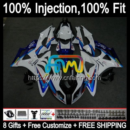 Injection Mold Kit For BMW S1000 RR S 1000RR 1000 RR S-1000RR S1000RR 15 16 17 18 Bodys S1000-RR 2015 2016 2017 2018 White blue OEM Fairings 5HM.78