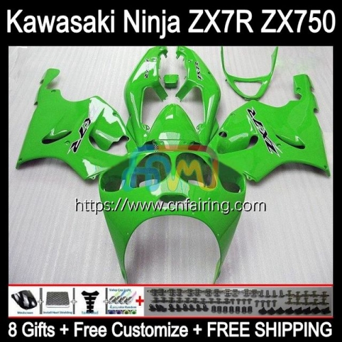 Bodywork Kit For KAWASAKI NINJA ZX7R ZX-7R ZX750 ZX 7R Body ZX 750 7 R 96 97 98 99 00 01 02 03 ZX-750 1996 1997 2003 OEM Fairings Gloss Green 3HM.25