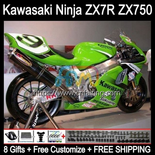 Bodywork For KAWASAKI NINJA ZX-750 ZX7R ZX750 96 03 Bodys ZX 7R ZX 750 7 R ZX-7R 1996 1997 1998 Green black 1999 2000 2001 2002 2003 Fairing 3HM.94