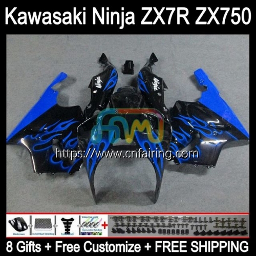 Bodywork For KAWASAKI Blue Flames NINJA ZX-750 ZX7R ZX750 96 03 Bodys ZX 7R ZX 750 7 R ZX-7R 1996 1997 1998 1999 2000 2001 2002 2003 Fairing 3HM.54