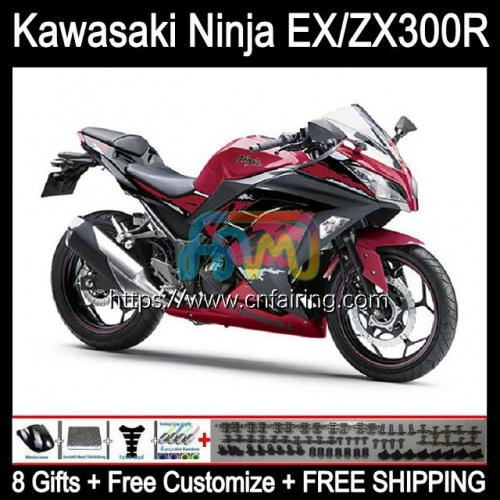 Injection mold For KAWASAKI NINJA ZX3R Dark Red hot EX300 EX ZX 300R ZX-3R Body ZX300R 13 14 15 16 17 EX-300 2013 2014 2015 2016 2017 Fairings 4HM.4