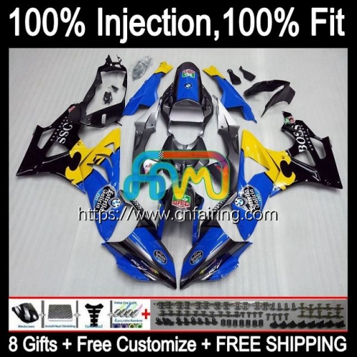 Injection Mold For BMW S1000 RR S1000RR 2009 2010 2011 2012 2013 Blue yellow 2014 Body S1000-RR S 1000RR 1000 RR 09 10 11 12 13 14 OEM Fairing 2HM.102