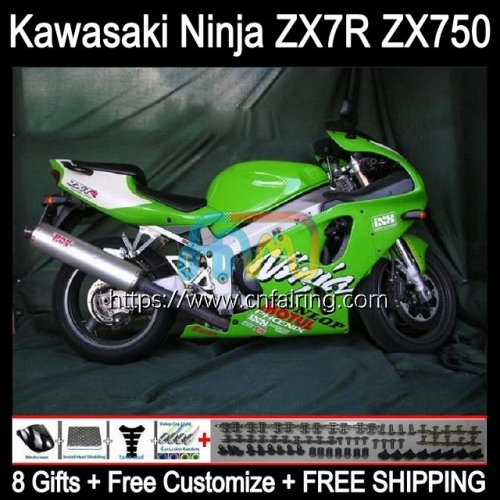 Bodywork Kit For KAWASAKI NINJA ZX7R White green ZX-7R ZX750 ZX 7R Body ZX 750 7 R 96 97 98 99 00 01 02 03 ZX-750 1996 1997 2003 OEM Fairings 3HM.5
