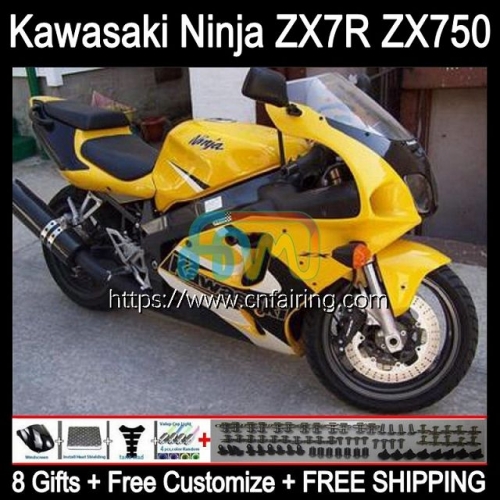 Bodywork For KAWASAKI NINJA ZX-750 ZX7R ZX750 96 Yellow Black 03 Bodys ZX 7R ZX 750 7 R ZX-7R 1996 1997 1998 1999 2000 2001 2002 2003 Fairing 3HM.93