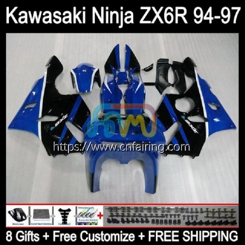 Body Kit For KAWASAKI NINJA ZX 636 600CC 600 CC ZX-636 Blue black ZX636 ZX-6R ZX 6R 6 R ZX6R 94 95 96 97 ZX600 1994 1995 1996 1997 Fairings 29HM.30