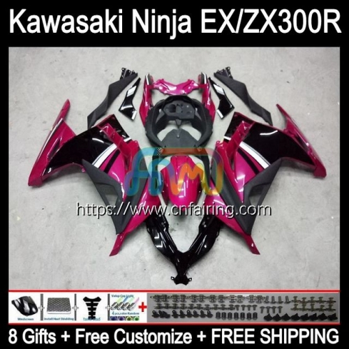 Injection mold Body For KAWASAKI NINJA ZX-3R ZX300R 2013 2014 2015 Pink Black 2016 2017 EX ZX 300R EX-300 ZX3R EX300 13 14 15 16 17 Fairing 4HM.57