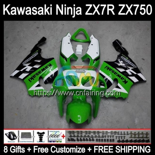 Bodywork For KAWASAKI NINJA ZX-750 ZX7R ZX750 96 03 Bodys ZX 7R ZX 750 7 R ZX-7R 1996 Green black 1997 1998 1999 2000 2001 2002 2003 Fairing 3HM.78