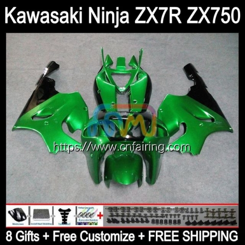 Bodywork For KAWASAKI NINJA ZX-750 ZX7R ZX750 96 03 Bodys ZX 7R ZX 750 7 R ZX-7R 1996 Green black 1997 1998 1999 2000 2001 2002 2003 Fairing 3HM.67