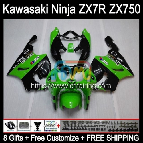 Bodywork For KAWASAKI NINJA ZX-750 ZX7R ZX750 96 03 Bodys ZX 7R ZX 750 7 R ZX-7R 1996 1997 1998 1999 Green black 2000 2001 2002 2003 Fairing 3HM.77