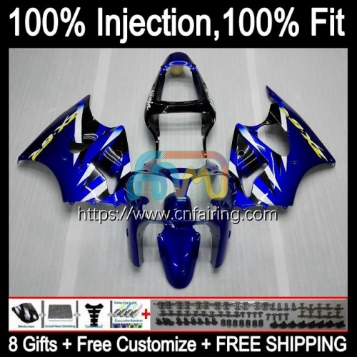 Injection mold Body For KAWASAKI NINJA ZX-6R ZX600 ZX-636 ZX 600 Blue black CC 6 R 2000 2001 2002 ZX 6R ZX636 ZX 636 ZX6R 00 01 02 Fairing 24HM.121