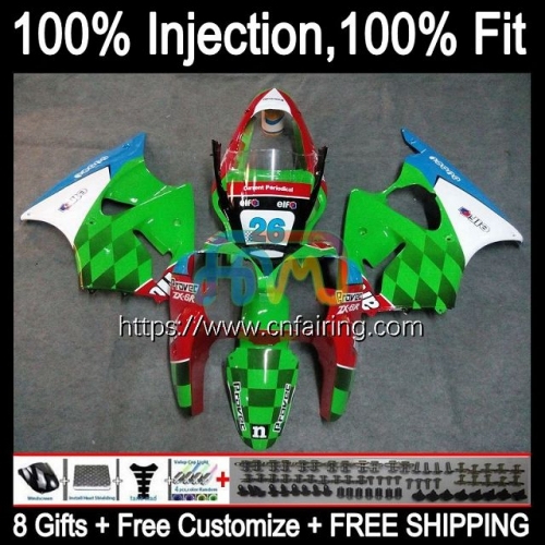 Injection mold Bodys For KAWASAKI NINJA Green red ZZR-600 ZX600CC 2005 2006 2007 2008 ZX600 ZZR600 600CC ZZR 600 05 06 07 08 OEM Fairings 25HM.83