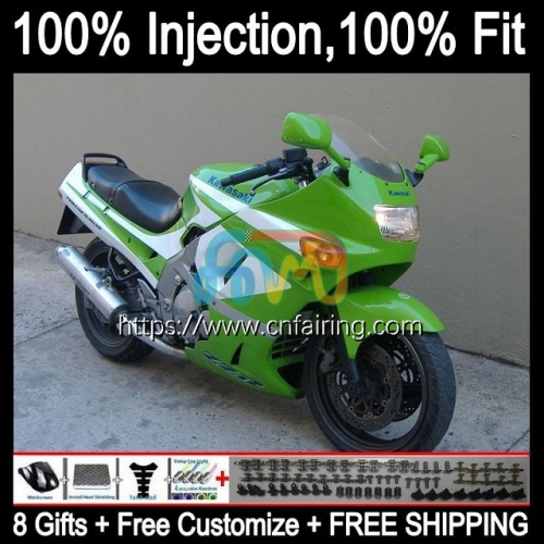 Injection mold Body For KAWASAKI NINJA ZZR-400 ZZR400 93 94 95 96 97 98 99 ZZR 400 Green white 2000 2001 2002 2003 2004 2005 2007 OEM Fairing 26HM.18