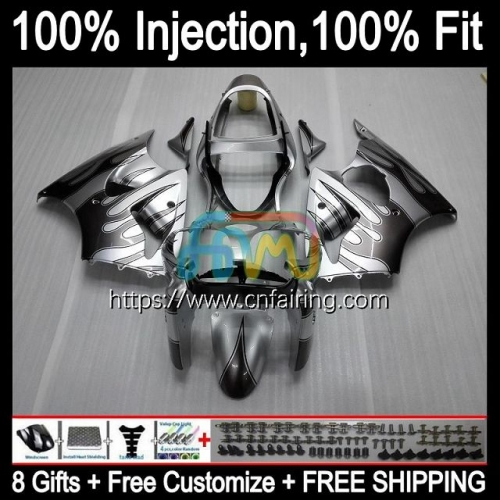 Injection mold Bodys For KAWASAKI NINJA ZZR-600 ZX600CC 2005 2006 2007 2008 ZX600 ZZR600 600CC ZZR Grey flames 600 05 06 07 08 OEM Fairings 25HM.109