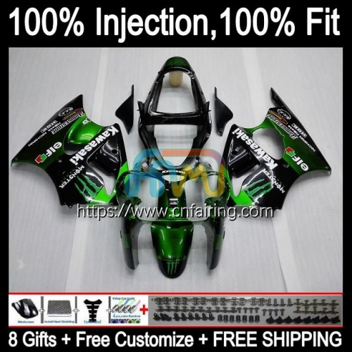 Injection mold Bodys For KAWASAKI NINJA ZZR-600 ZX600CC 2005 2006 2007 2008 ZX600 ZZR600 600CC ZZR 600 05 06 07 Green black 08 OEM Fairings 25HM.128