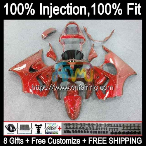 Injection mold Body For KAWASAKI NINJA ZX lightning Red 6R ZX-636 ZX 600 CC 6 R ZX636 ZX 636 ZX-6R ZX6R 00 01 02 ZX600 2000 2001 2002 Fairings 24HM.20