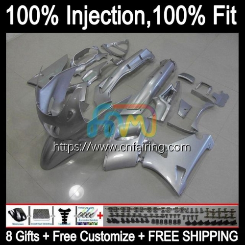 Injection mold Body For KAWASAKI NINJA ZZR-400 ZZR400 93 94 95 96 97 98 99 ZZR 400 2000 2001 2002 2003 2004 2005 ALL Silvery 2007 OEM Fairing 26HM.24