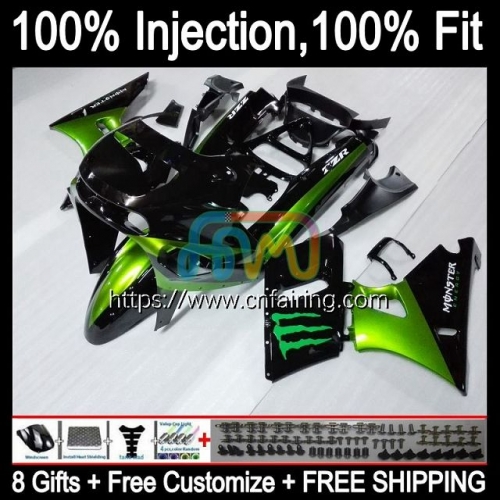 Injection mold Body For KAWASAKI NINJA ZZR-400 ZZR400 00 01 Metallic Green 02 03 04 05 06 07 ZZR 400 1993 1994 1995 1996 1997 1998 1999 Fairing 27HM.5