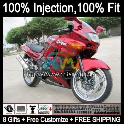 OEM Injection mold For KAWASAKI NINJA ZZR400 2000 2001 2002 2003 2004 2005 2007 ZZR-400 ZZR 400 93 94 95 96 97 Red flames 98 99 Fairing Kit 26HM.88